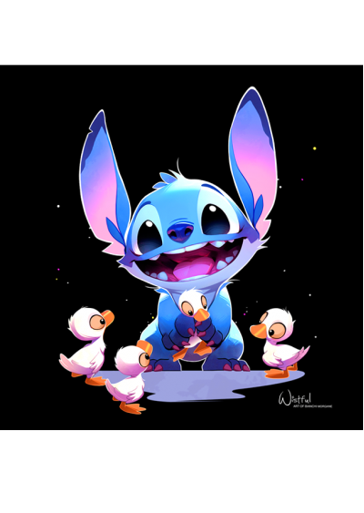 Stitch et les canards